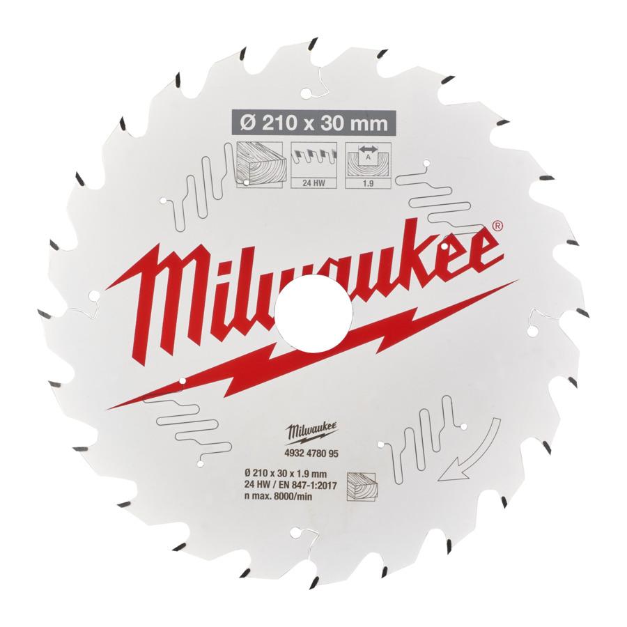 Milwaukee 4932478095 Circular Saw Blade TS W 210mm x 30 x 24T Price Comparisons | Compare The Build