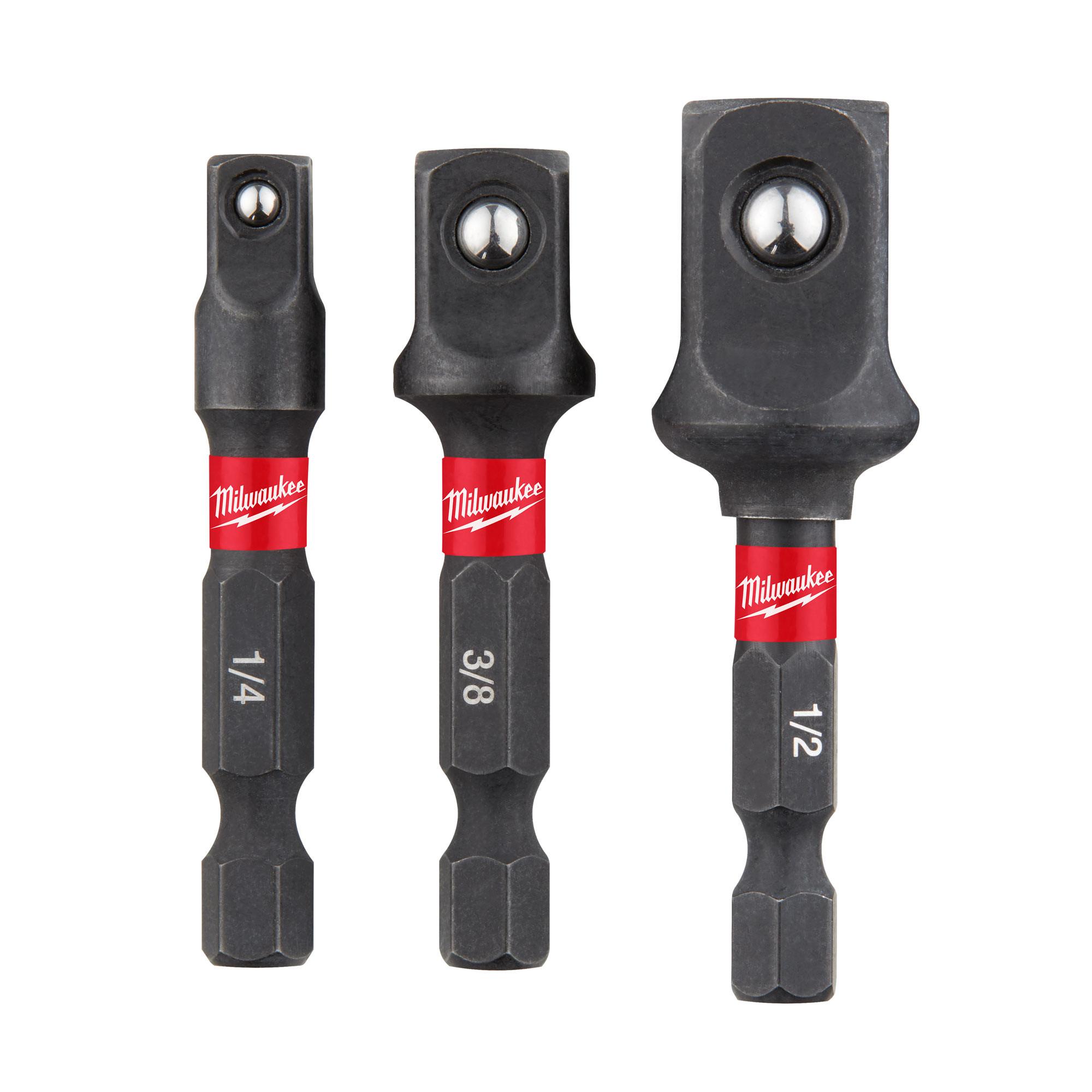 Milwaukee 4932479228 SHOCKWAVE 1/4" HEX To Square Drive Adaptor Set Price Comparisons | Compare The Build