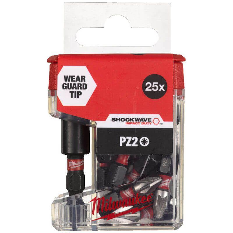 Milwaukee 4932479857 Shockwave PZ2 X 25MM Bit Set With Magnetic Bit Holder Price Comparisons | Compare The Build