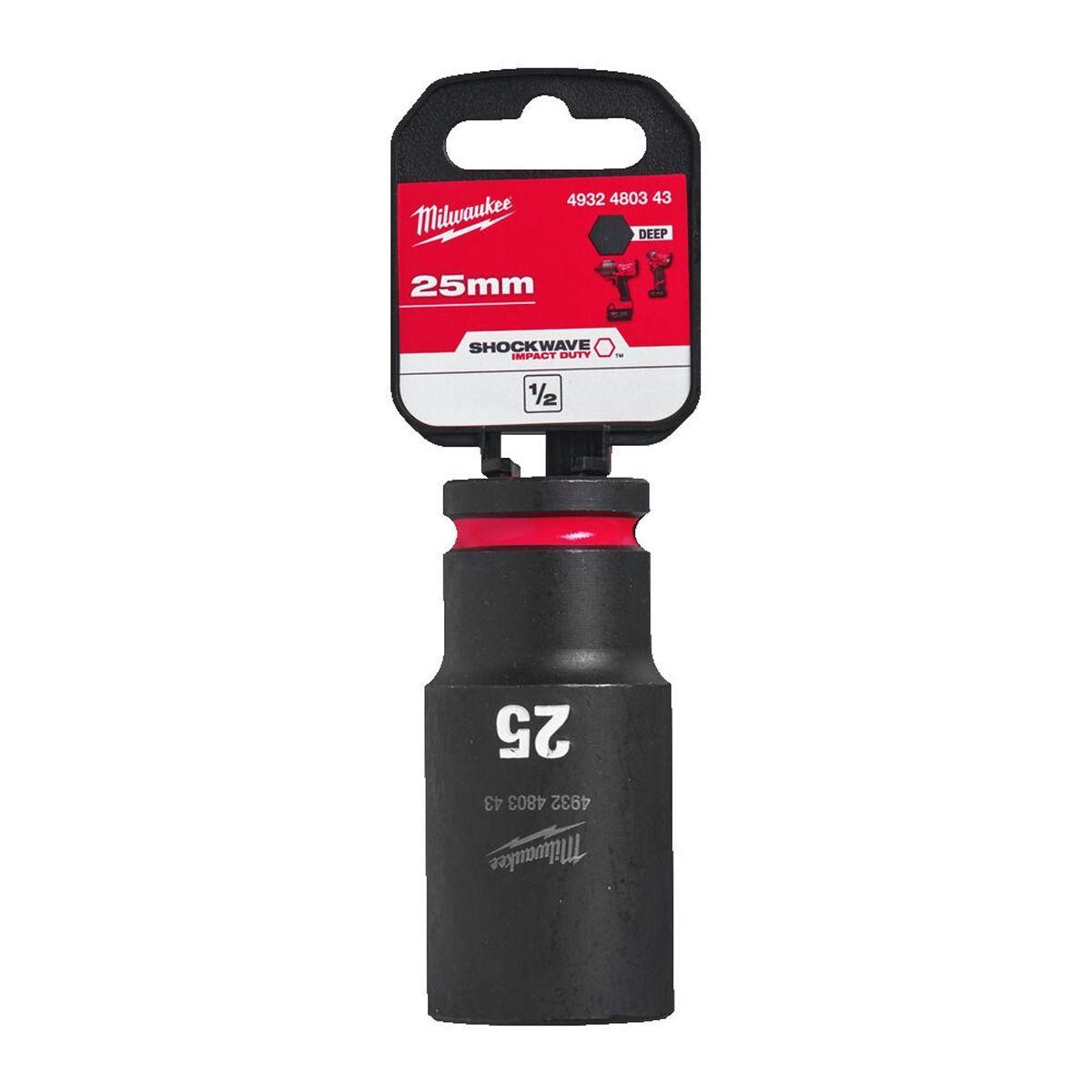 Milwaukee 4932480343 SHOCKWAVE Deep 1/2" 25mm Impact Duty Hexagon Socket Price Comparisons | Compare The Build