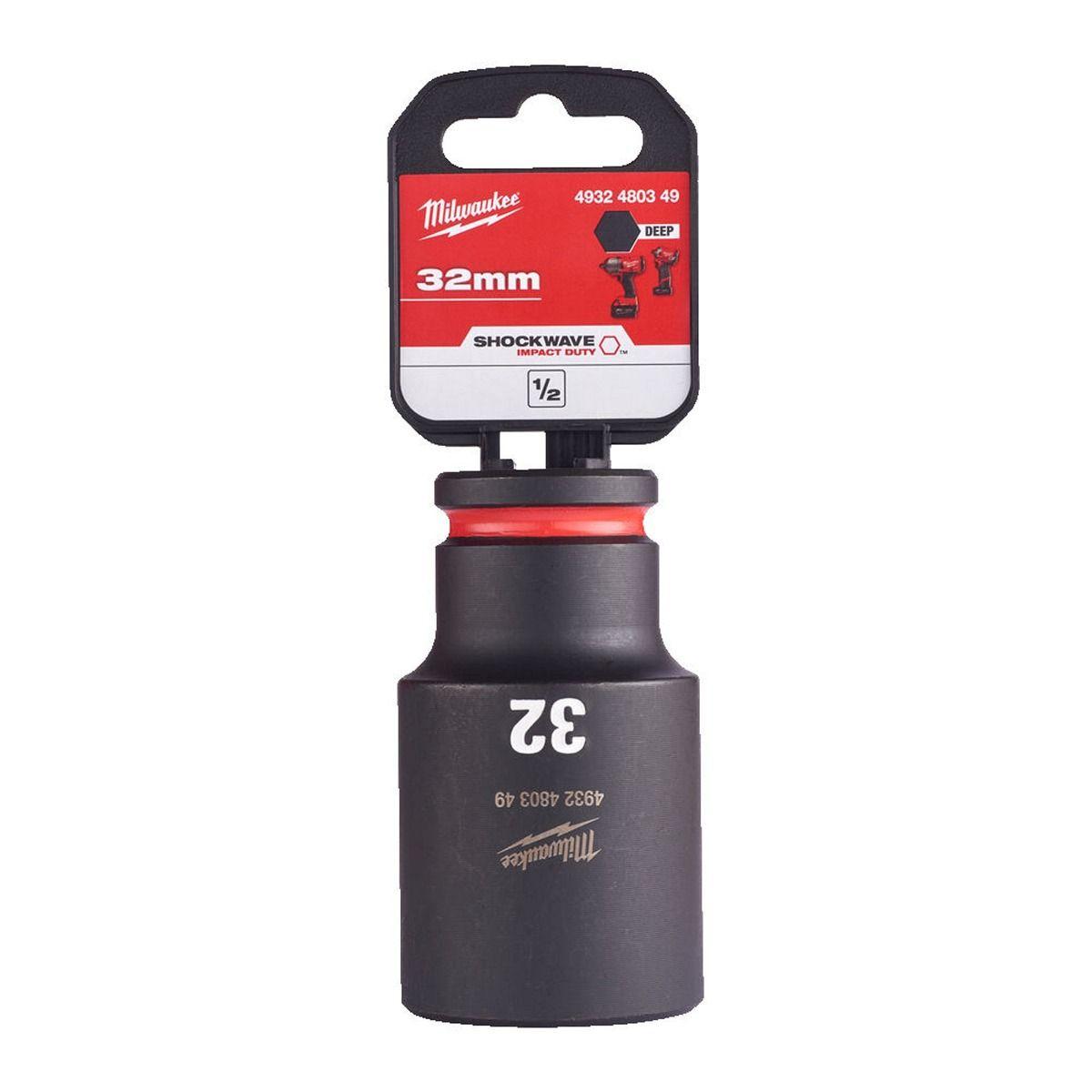 Milwaukee 4932480349 SHOCKWAVE Deep 1/2" 32mm Impact Duty Hexagon Socket Price Comparisons | Compare The Build