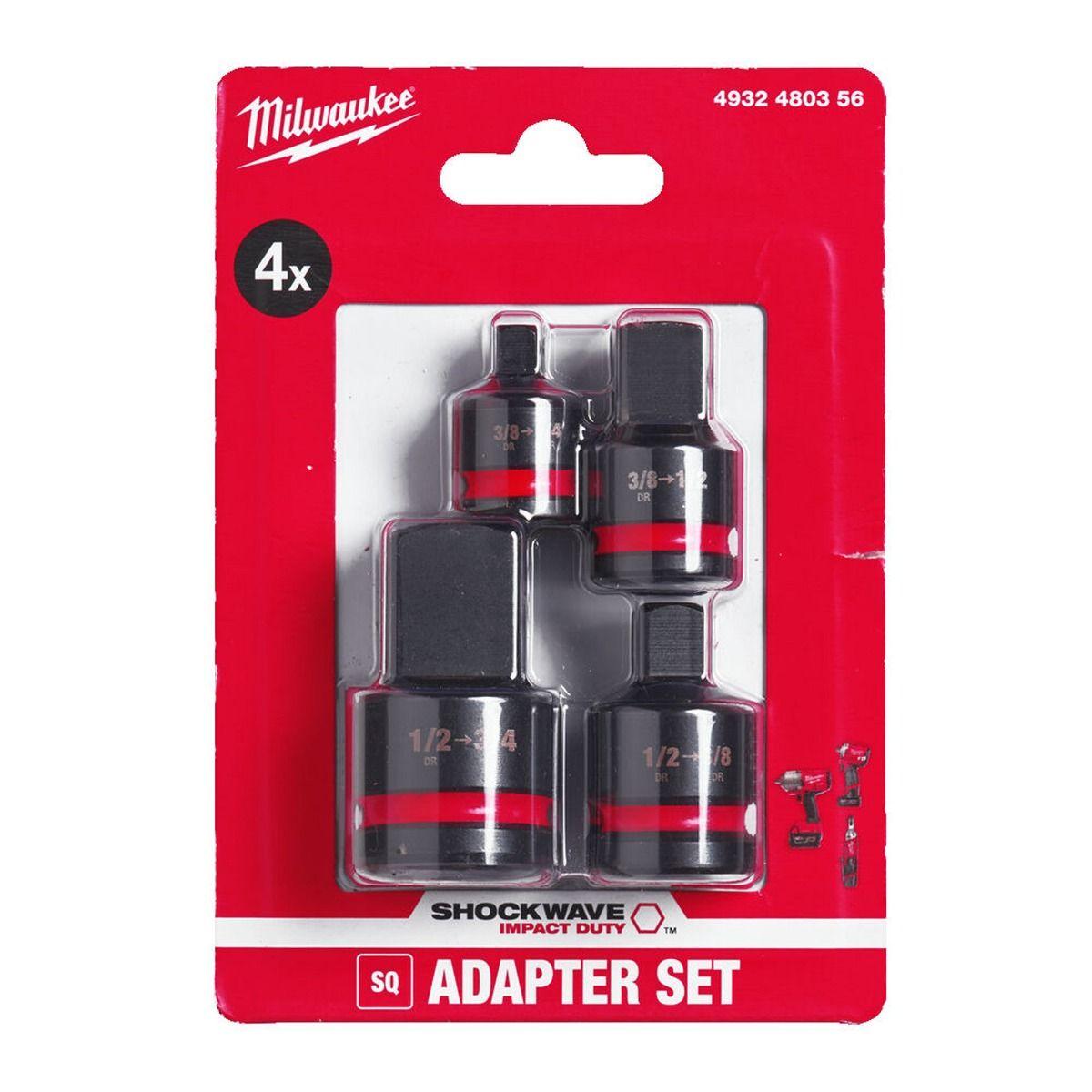 Milwaukee 4932480356 Impact Socket Adaptor 4 Piece Set Price Comparisons | Compare The Build