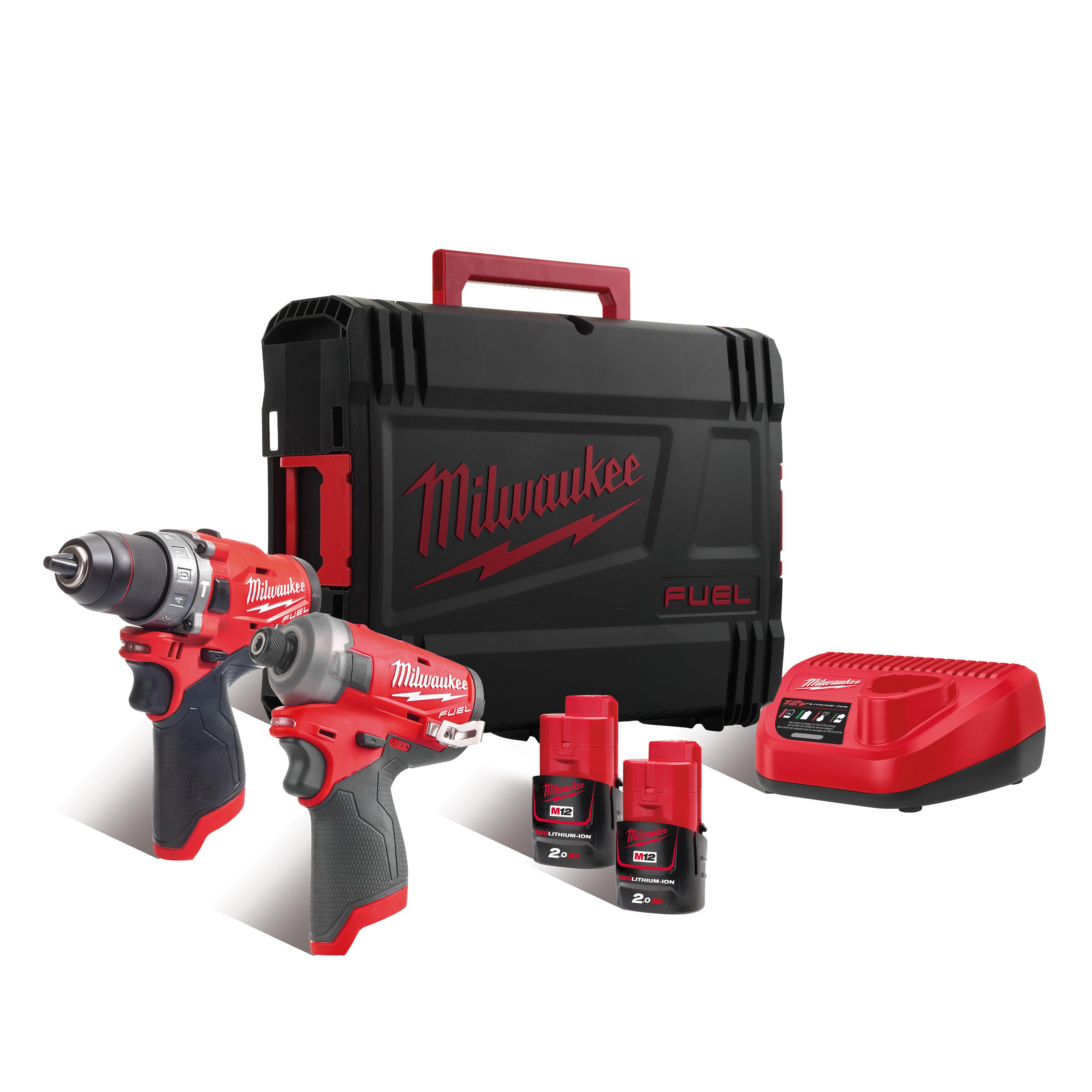 Milwaukee M12FPP2AQ-202X M12 FUEL Twin Pack (M12FPD, M12FQID) Price Comparisons | Compare The Build