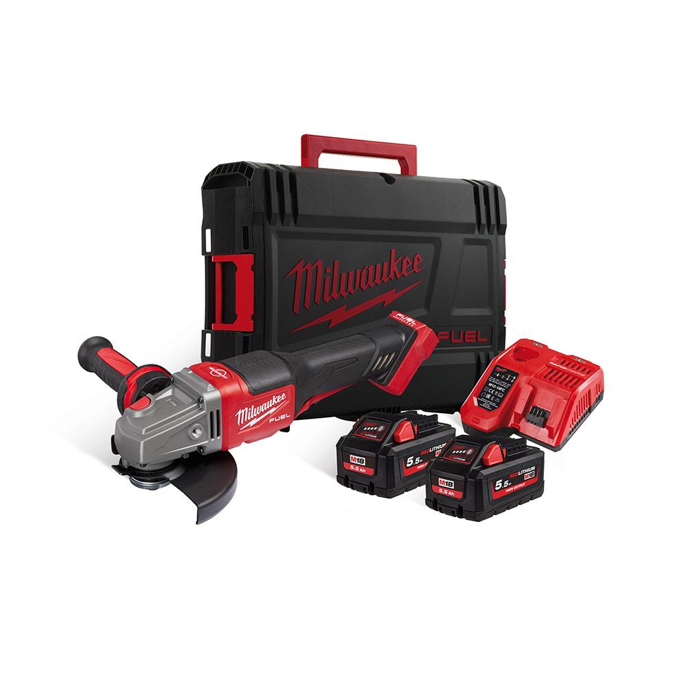 Milwaukee M18FHSAG125XPDB-552X 125mm Braking Grinder Kit Price Comparisons | Compare The Build