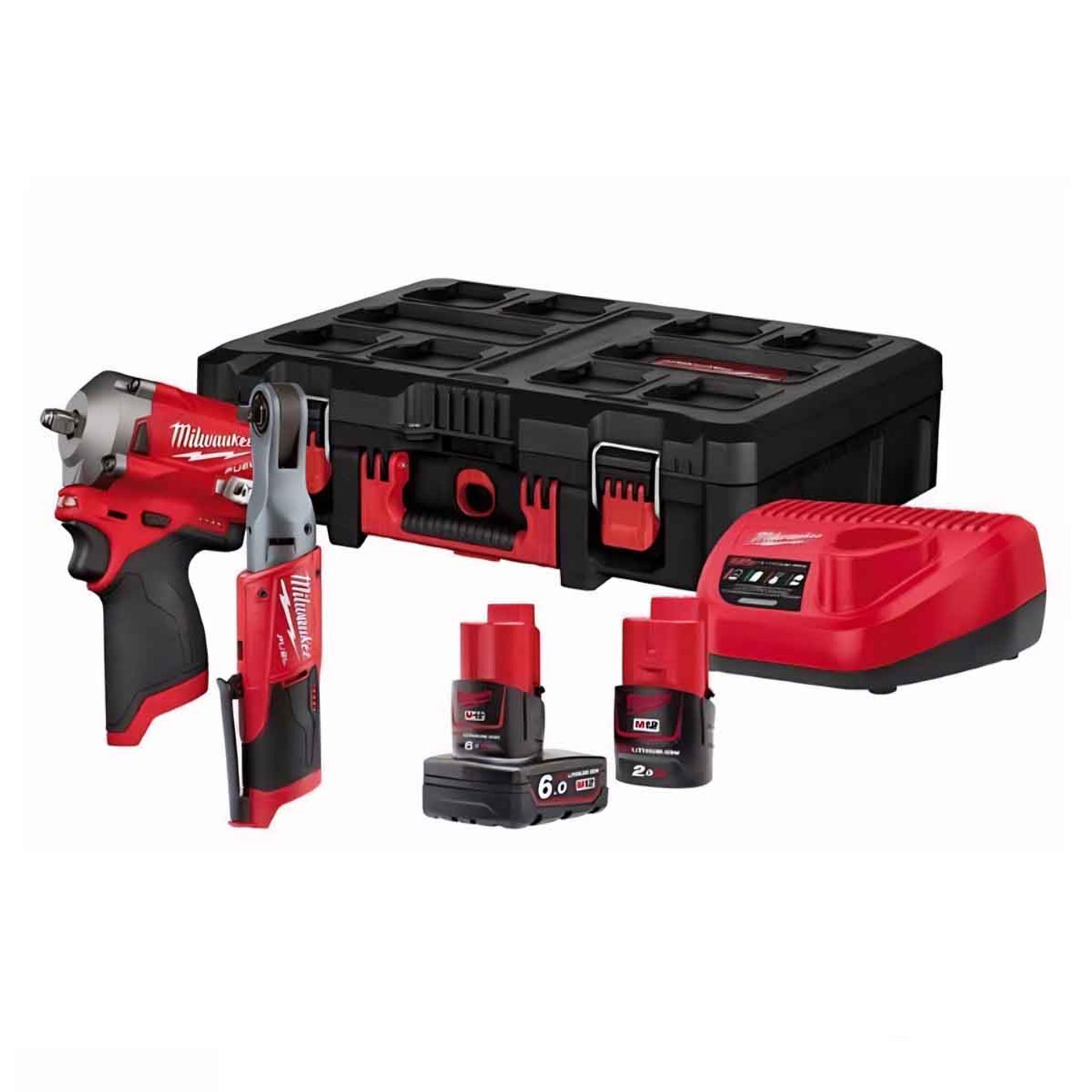 Milwaukee M12 FPP2H-622P 12V FUEL M12 3/8" Ratchet & Impact Wrench Kit With 2x Batteries Price Comparisons | Compare The Build