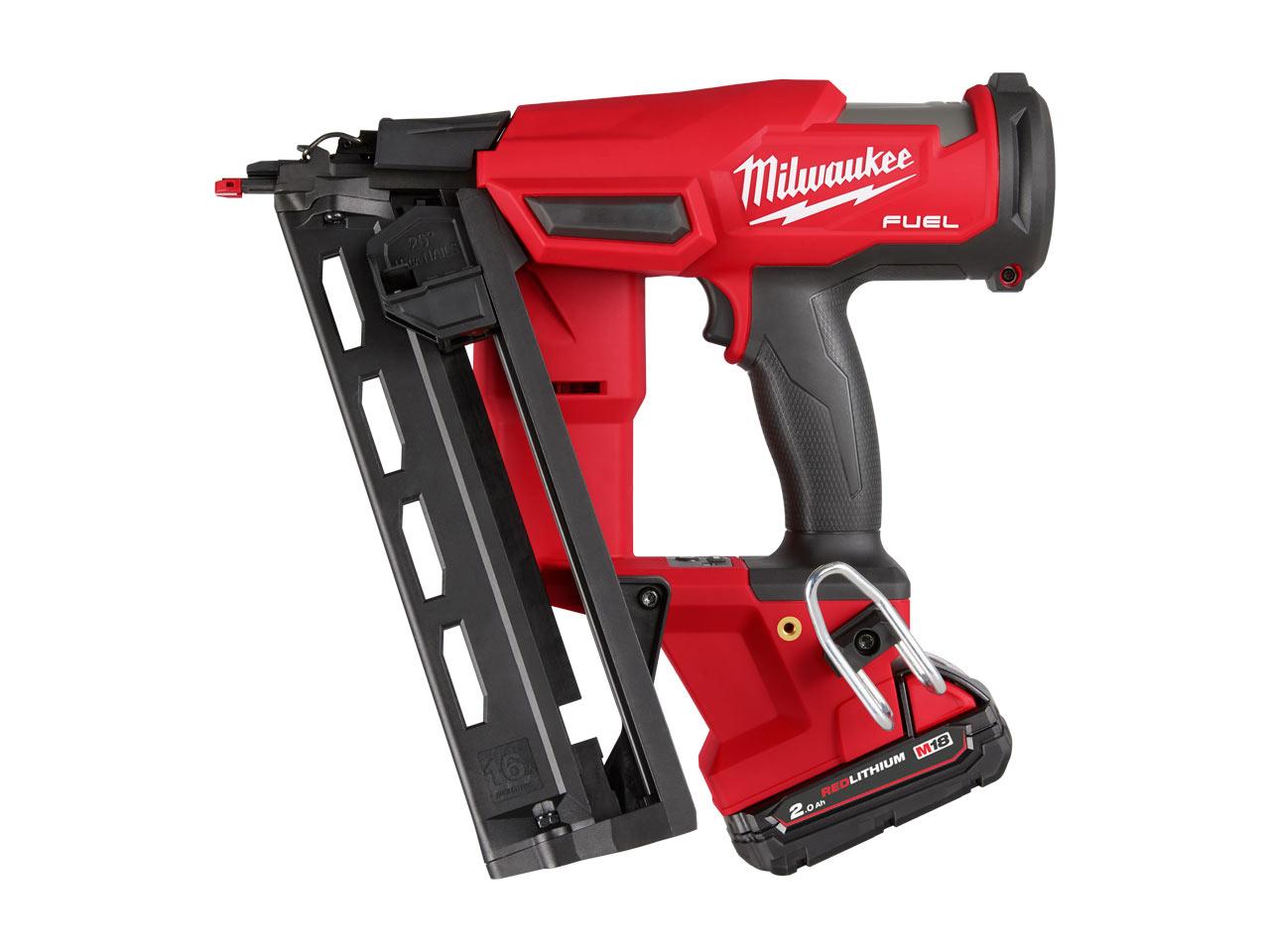 Milwaukee M18FN16GA-202X 18V 16G Angled Finish Nailer With 2x 2Ah Batteries Price Comparisons | Compare The Build