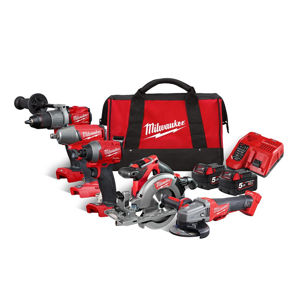 Milwaukee M18FPP5M-502B 5 Piece Combo Kit with 2 x 5.0ah Batts Price Comparisons | Compare The Build