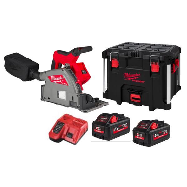 Milwaukee M18FPS55-552P M18 Fuel Plunge Saw With 2x 5.5Ah Batteries & Packout Box Price Comparisons | Compare The Build