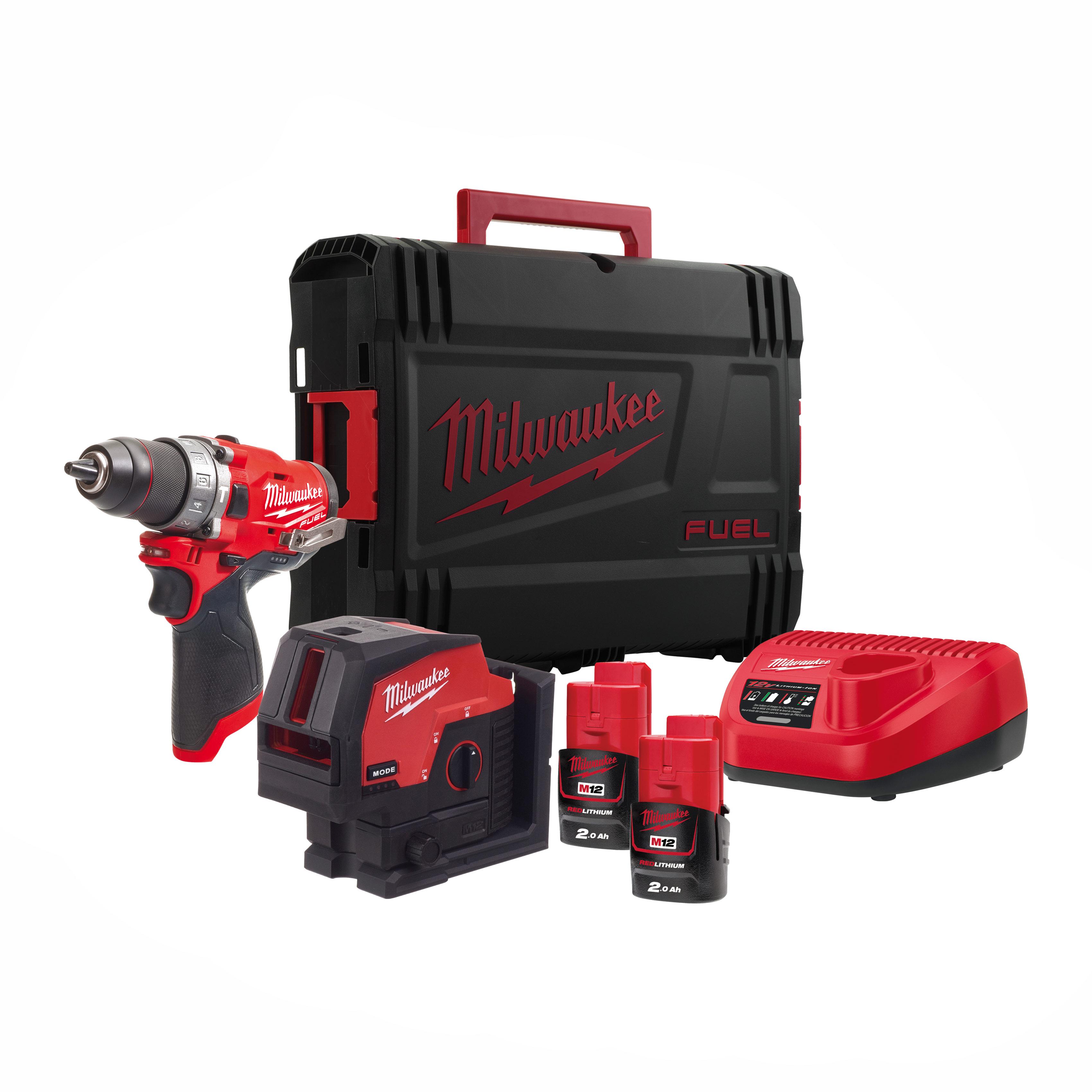 Milwaukee M12FPPBB-202B Fuel Laser & Drill Kit Price Comparisons | Compare The Build