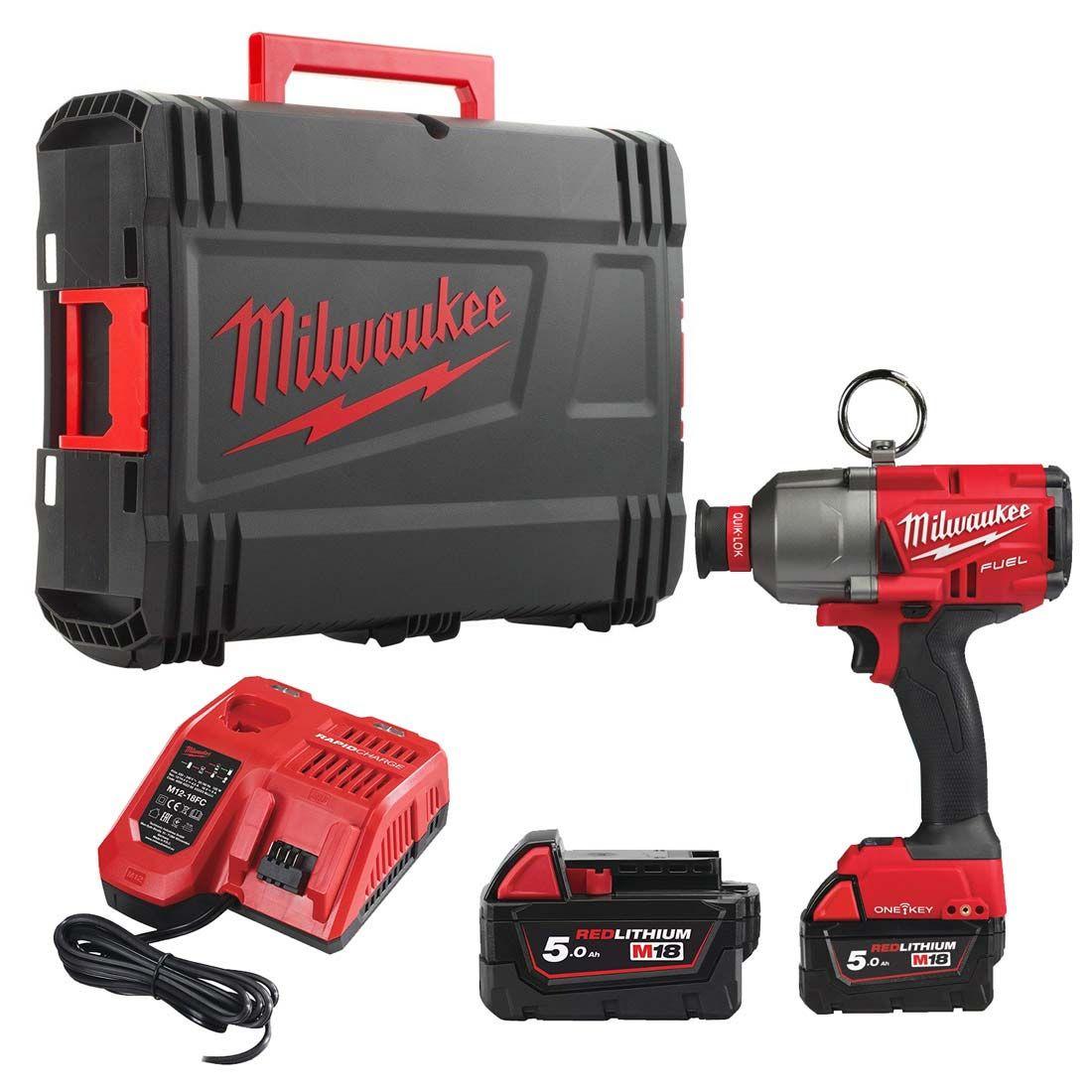 Milwaukee M18 ONEFHIWH716-502X FUEL ONE-KEY 18V 7/16" High Torque Impact Wrench 2x 5.0Ah Batteries