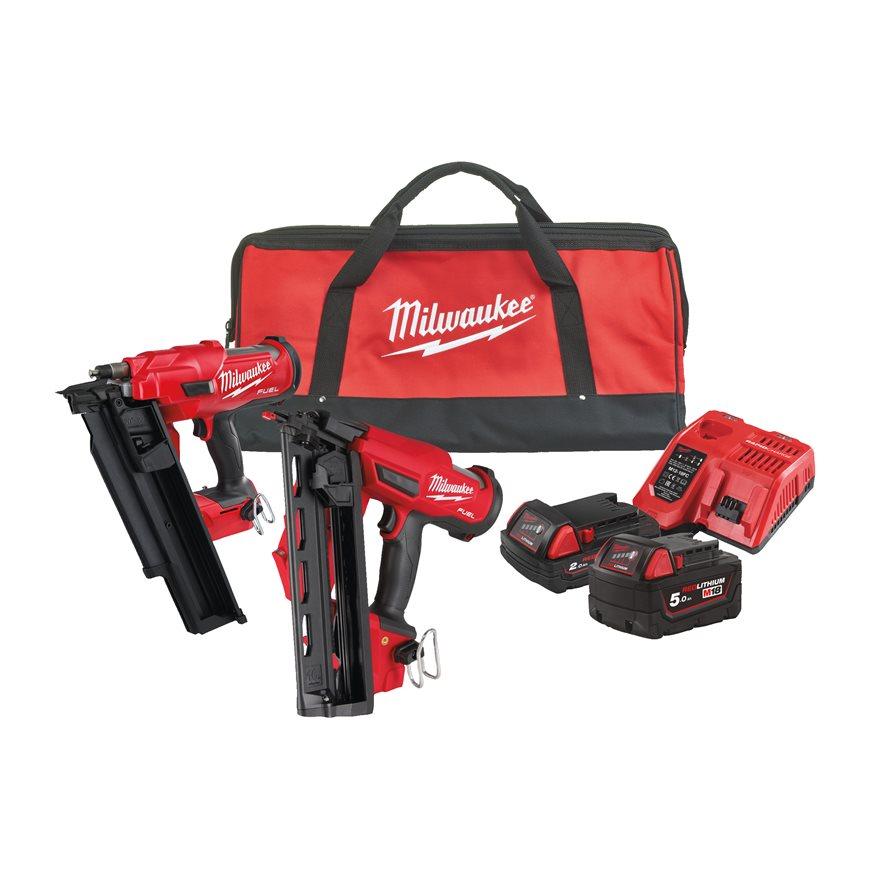 Milwaukee M18 FPP2BE-522B 18V FUEL Nailer Twin Kit With 1x 5.0Ah & 1x 2.0Ah Batteries Price Comparisons | Compare The Build