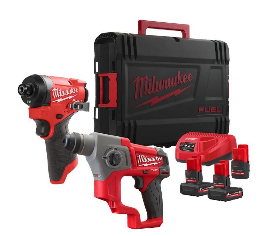 Milwaukee M12FPP2M2-5253X M12 FUEL 12V Impact Driver & SDS+ Hammer Kit Price Comparisons | Compare The Build