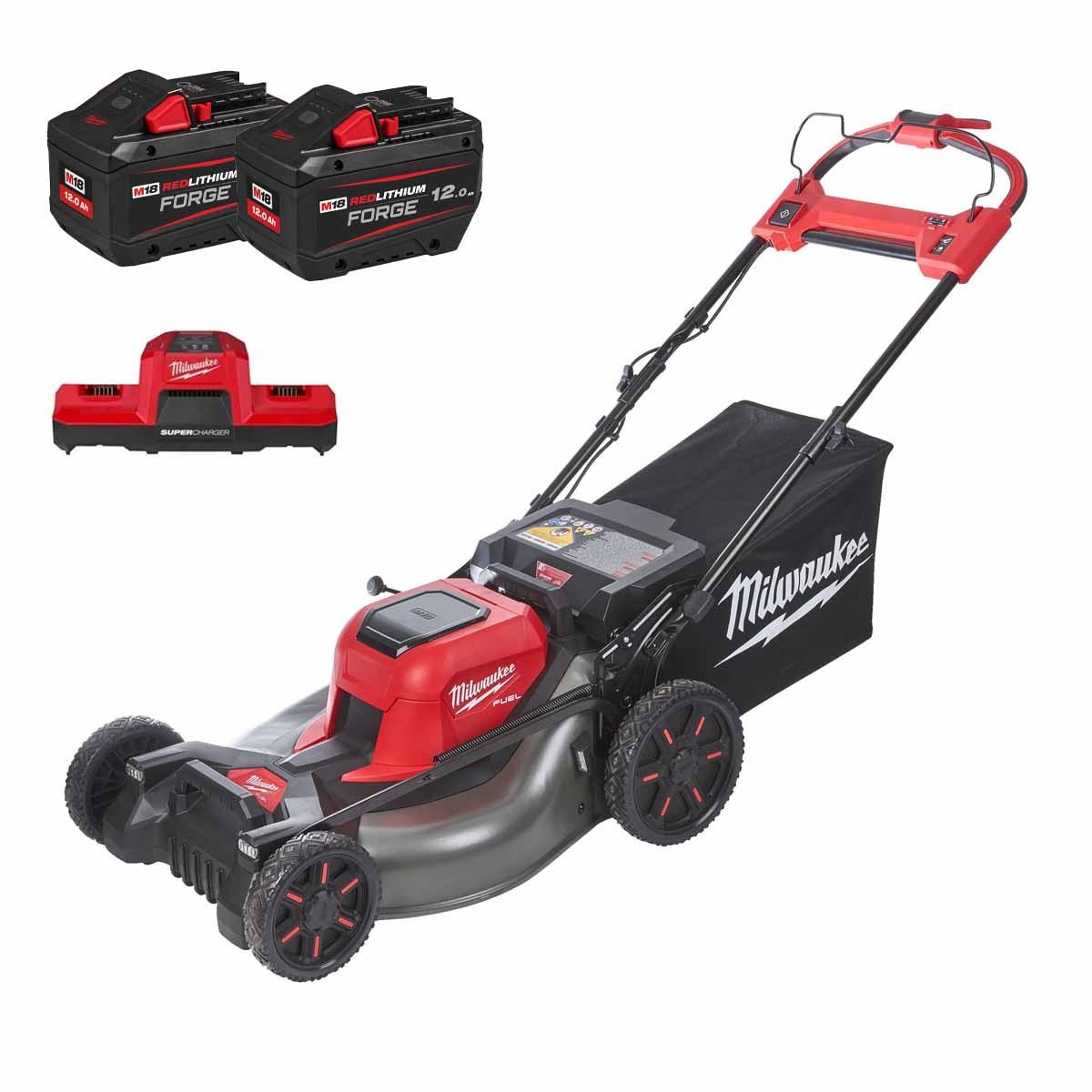 Milwaukee M18F2LM53-122 18V Fuel 53cm Dual Battery Self-Propelled Lawn Mower With 2x 12.0Ah Batterie