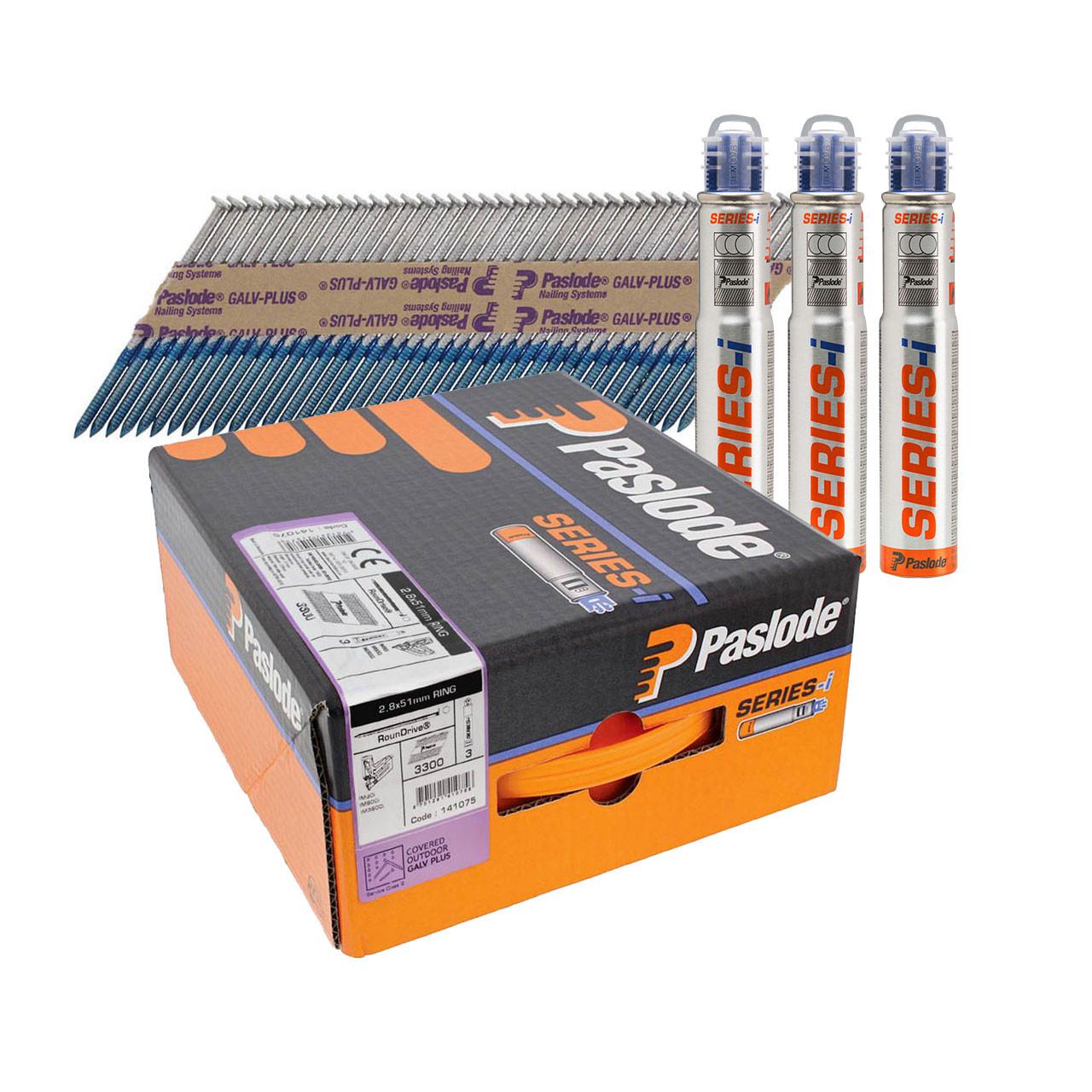 Paslode 141075 360Xi 2.8mm x 51mm Galv Nails With Fuel Pack Qty 3300 Price Comparisons | Compare The Build