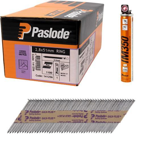 Paslode 141256 2.8mm x 51mm RG Galv Plus Nails & Fuel Pack Qty 1100 Price Comparisons | Compare The Build