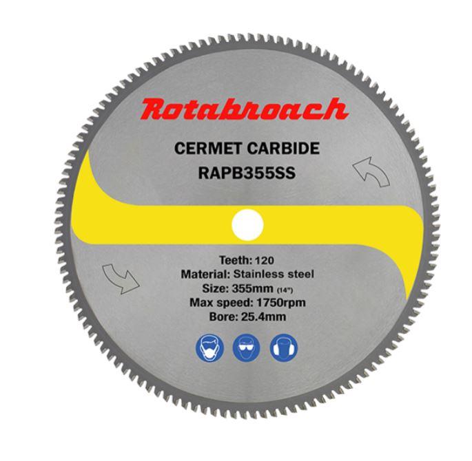 Rotabroach RAPB355SS 355mm Cermet Tipped Stainless Steel Cutting Blade Price Comparisons | Compare The Build