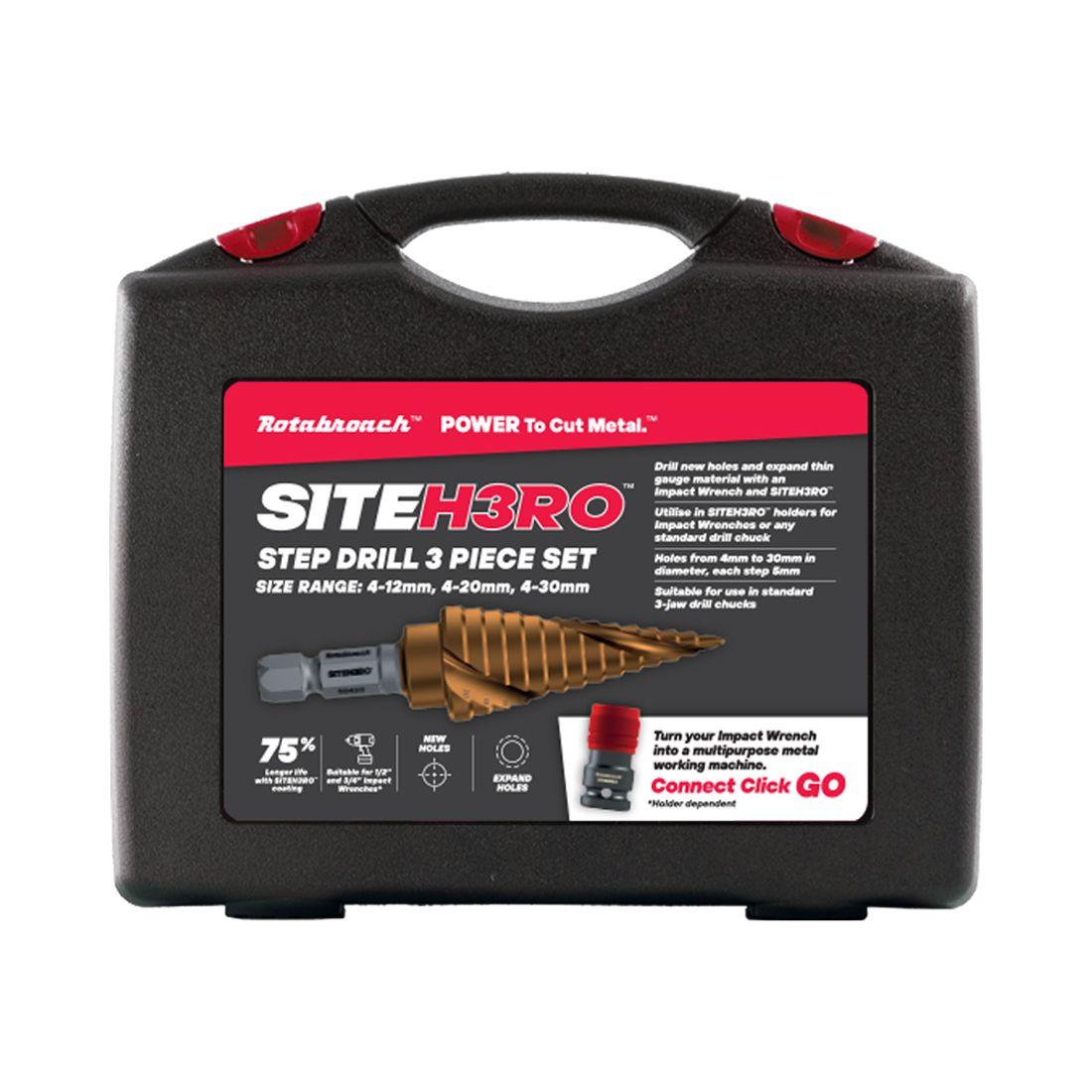 Rotabroach SHRSD1 SITEH3RO Metric Step Drill 3 Piece Kit