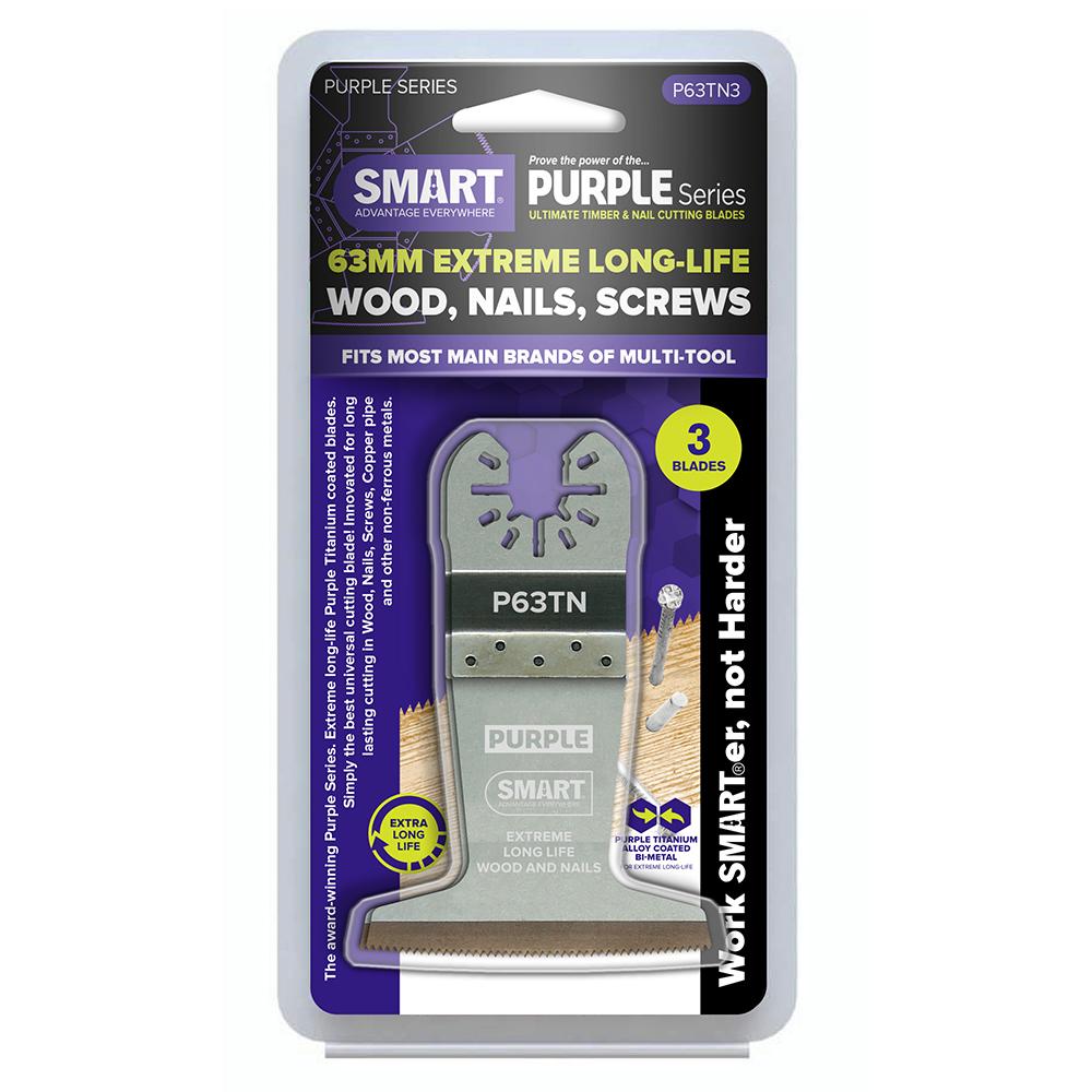 Smart Purple Series 63mm Titanium Alloy Bi-Metal Multi Tool Blade Pack of 3 Price Comparisons | Compare The Build