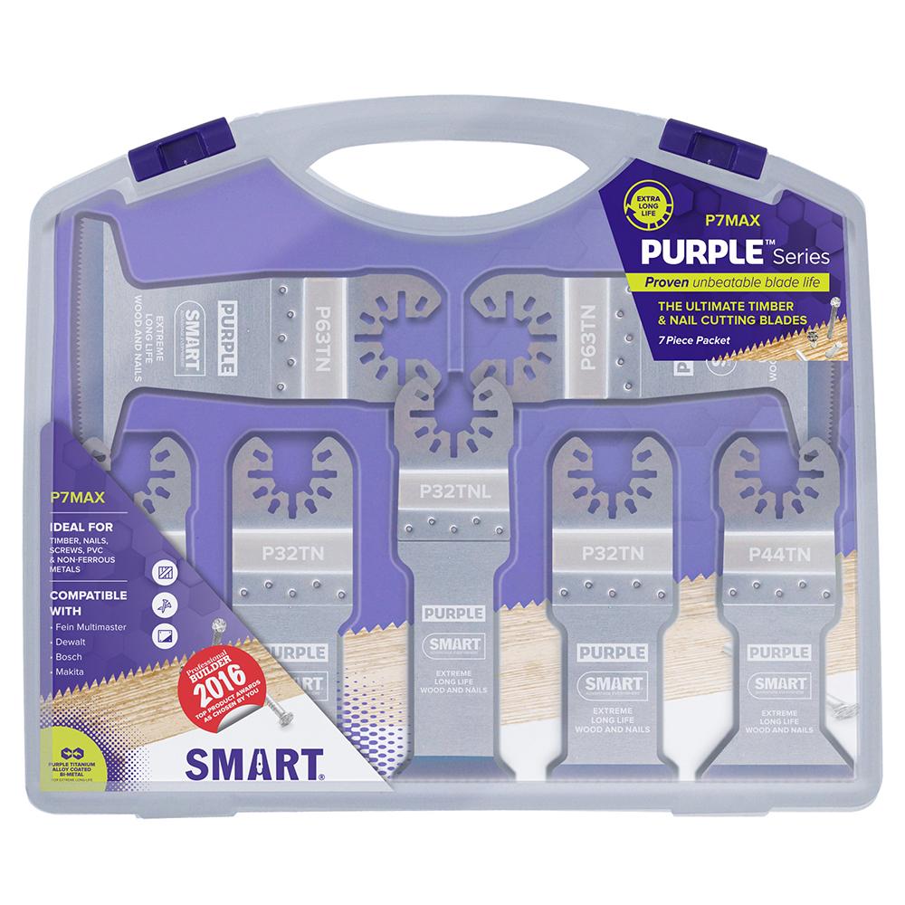 SMART Purple Series 7 Piece Titanium Alloy Bi-Metal Multi Tool Blade Set Price Comparisons | Compare The Build