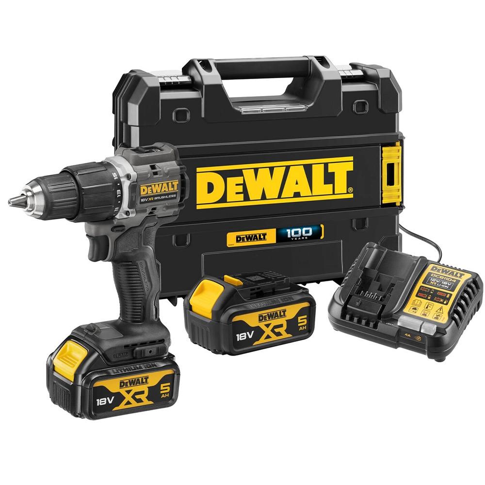 DeWALT DCD100P2T-GB 18V XR Brushless Limited Edition 100 Year Combi Drill With 2x 5.0Ah Batteries Price Comparisons | Compare The Build