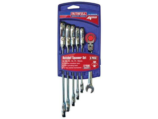 Faithfull Ratchet Combination Spanner Flex Head 6 Piece Set Price Comparisons | Compare The Build