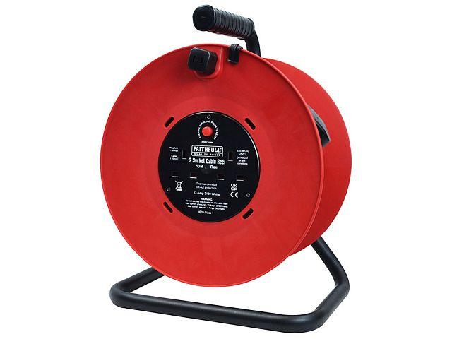 Faithfull FPPCR50M Power Plus Open Drum Cable Reel 50m 13amp 230v Price Comparisons | Compare The Build
