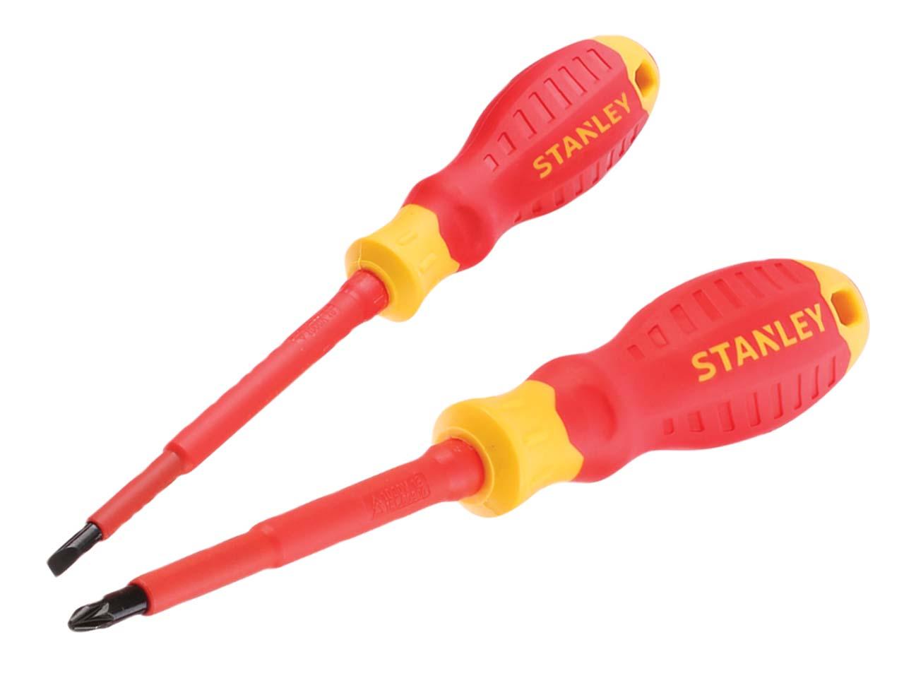 Stanley STA060030 FatMax VDE Insulated Pozi & Slotted Screwdriver 2pc Set Price Comparisons | Compare The Build