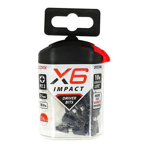 TIMco No.2 x 25mm X6i Impact Pozi Driver Bits Pack Of 10 Price Comparisons | Compare The Build