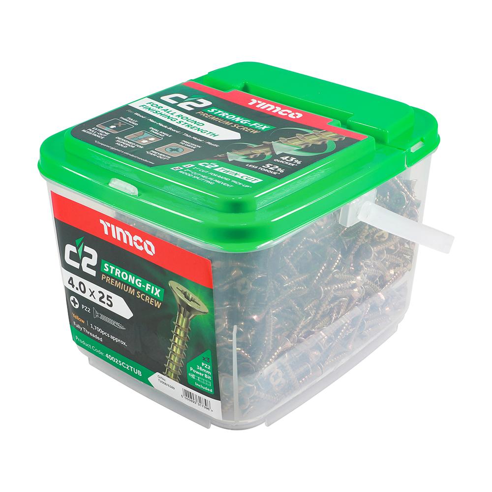 TIMco 4.0 x 25mm Classic C2 Wood Screw Tub Qty 1700 Price Comparisons | Compare The Build