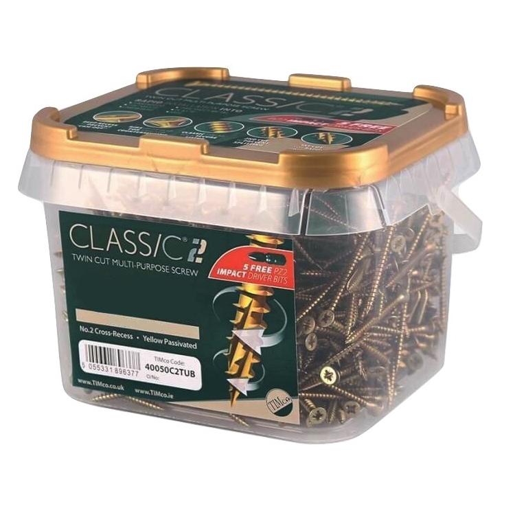 TIMco 4.0 x 30mm Classic C2 Wood Screw Tub Qty 1500 Price Comparisons | Compare The Build