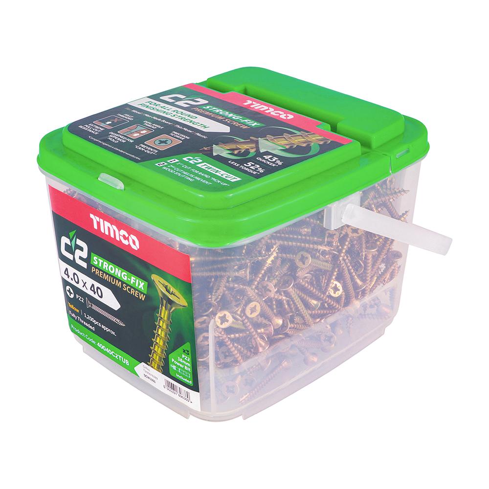 TIMco 4.0 x 40mm Classic C2 Wood Screw Tub Qty 1200 Price Comparisons | Compare The Build