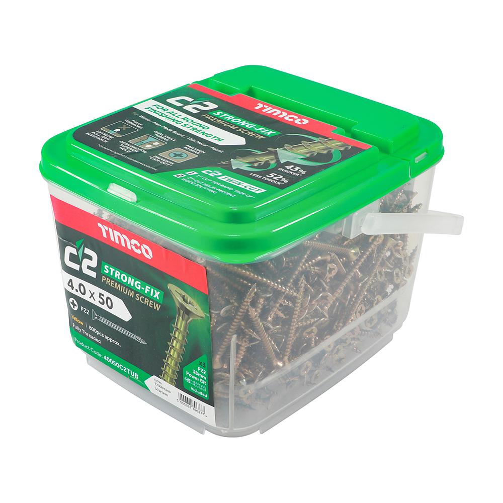 TIMco 4.0 x 50mm Classic C2 Wood Screw Tub Qty 800 Price Comparisons | Compare The Build