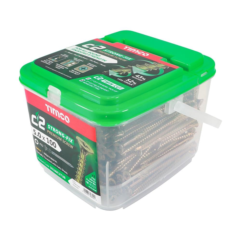 TIMco 5.0 x 100mm Classic C2 Wood Screw Tub Qty 300 Price Comparisons | Compare The Build