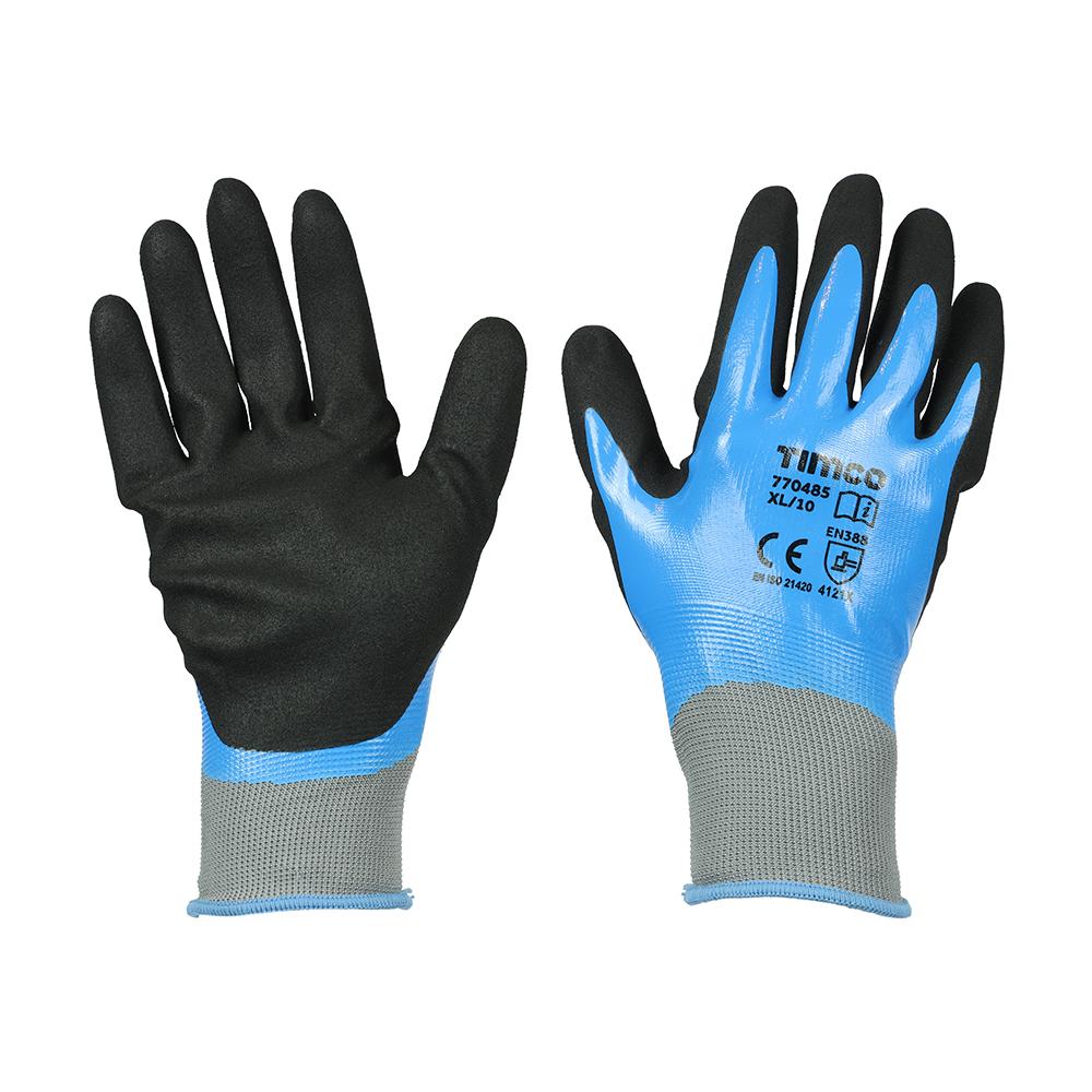 TIMCo Waterproof Grip Gloves Sandy Nitrile Foam Coated Polyester Size X Large Price Comparisons | Compare The Build