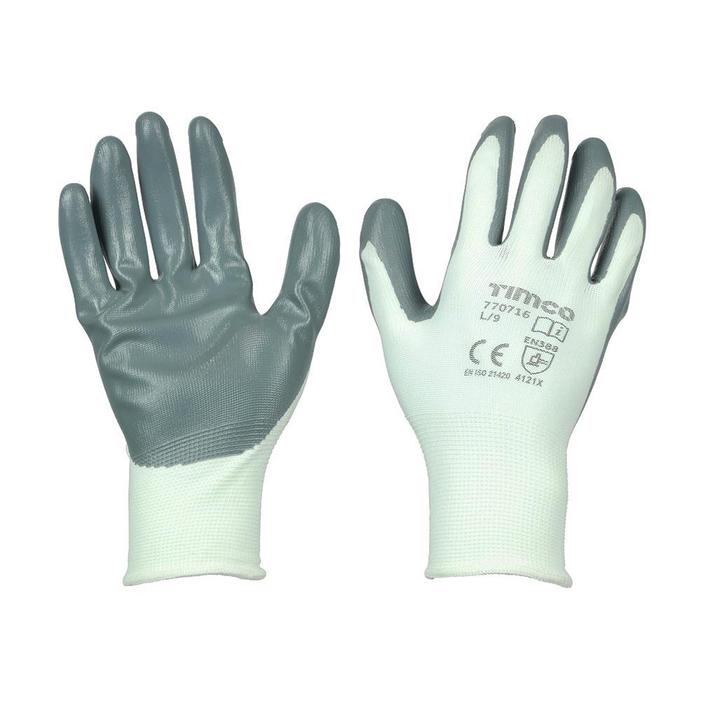 TIMCo Secure Grip Gloves Smooth Nitrile Foam Coated Polyester Size Large Price Comparisons | Compare The Build