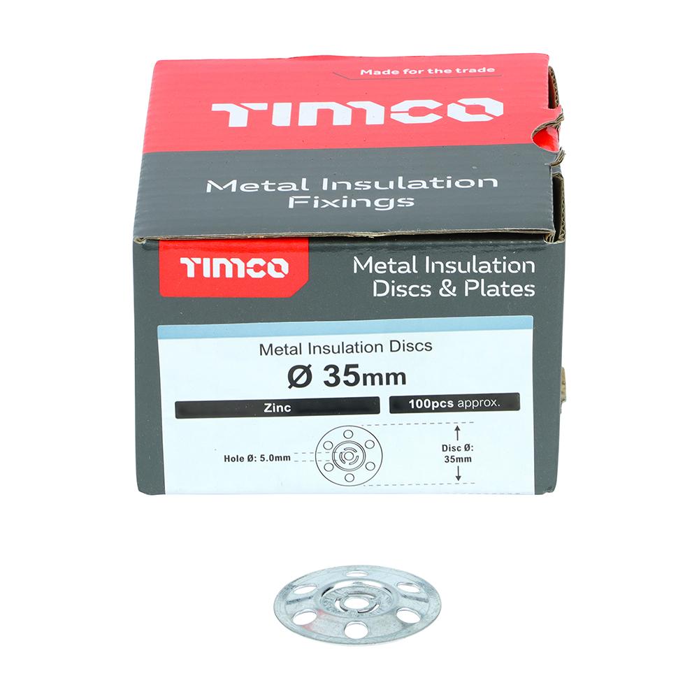 TIMco Metal Insulation Disc Zinc 35mm Qty 100 Price Comparisons | Compare The Build
