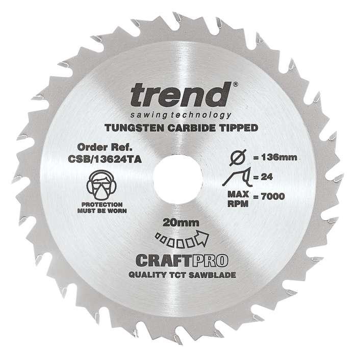 Trend CSB/13624TA Craft Saw Blade 136mm x 24 Teeth x 20 Thin Price Comparisons | Compare The Build