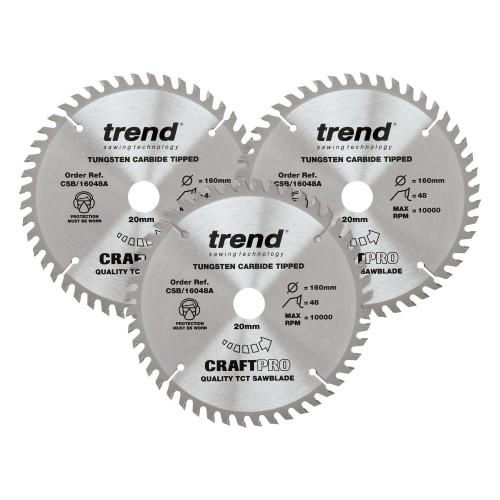 Trend 160mm x 48T x 20mm Triple pk Plunge Saw Blade Price Comparisons | Compare The Build