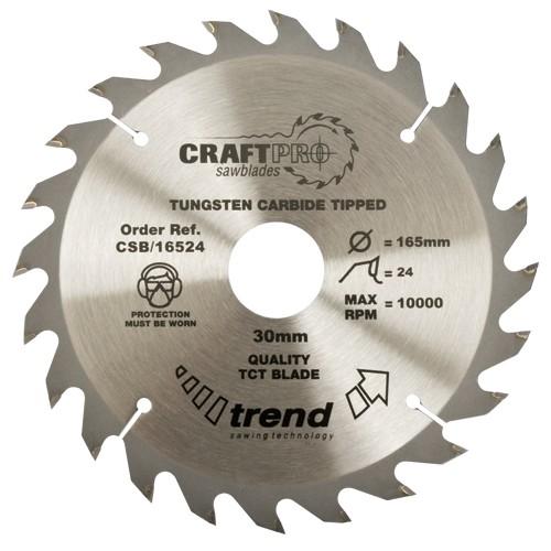 Trend CSB/16524 TCT Craft Saw Blade 165mm x 24T x 30mm Price Comparisons | Compare The Build
