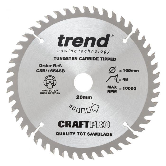 TREND CSB/16548B Craft Pro Saw Blade 165MM X 48T X 20MM For Plunge Saws Price Comparisons | Compare The Build