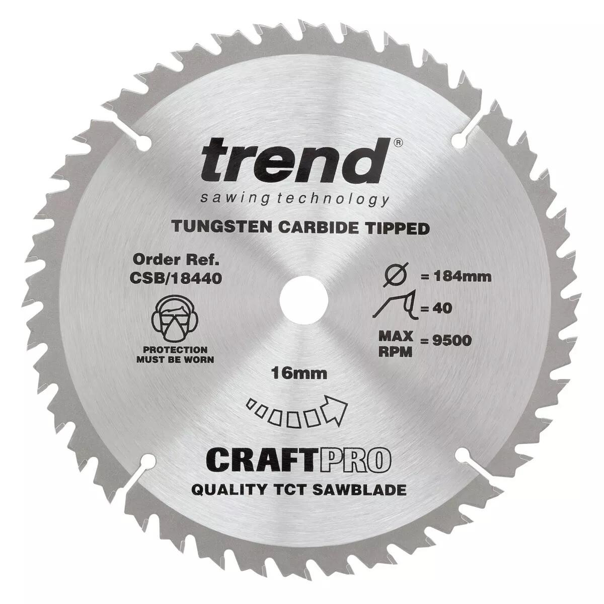 Trend CSB/18440A TCT Craft Saw Blade 184mm x 40T x 30mm Price Comparisons | Compare The Build
