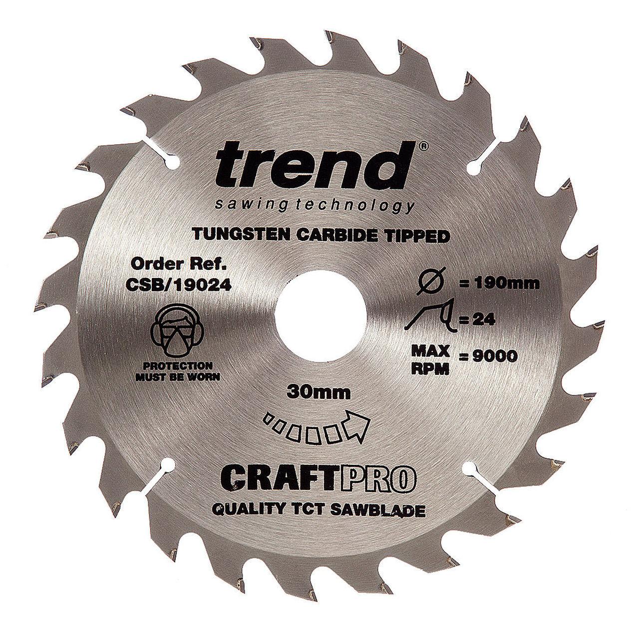 Trend CSB/19024 TCT Craft Saw Blade 190mm x 24T x 30mm Price Comparisons | Compare The Build