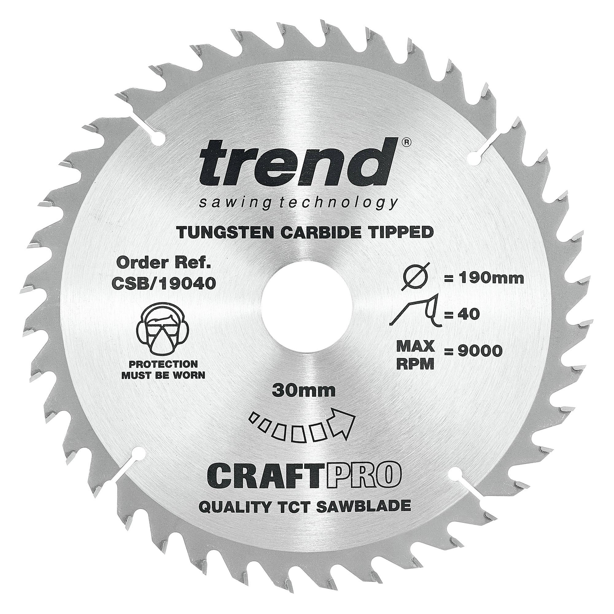 Trend CSB/19040 TCT Craft Saw Blade 190mm x 24T x 30mm Price Comparisons | Compare The Build
