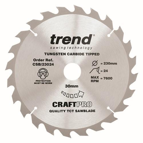 Trend CSB/23024 TCT Craft Saw Blade 230mm x 24T x 30mm Price Comparisons | Compare The Build
