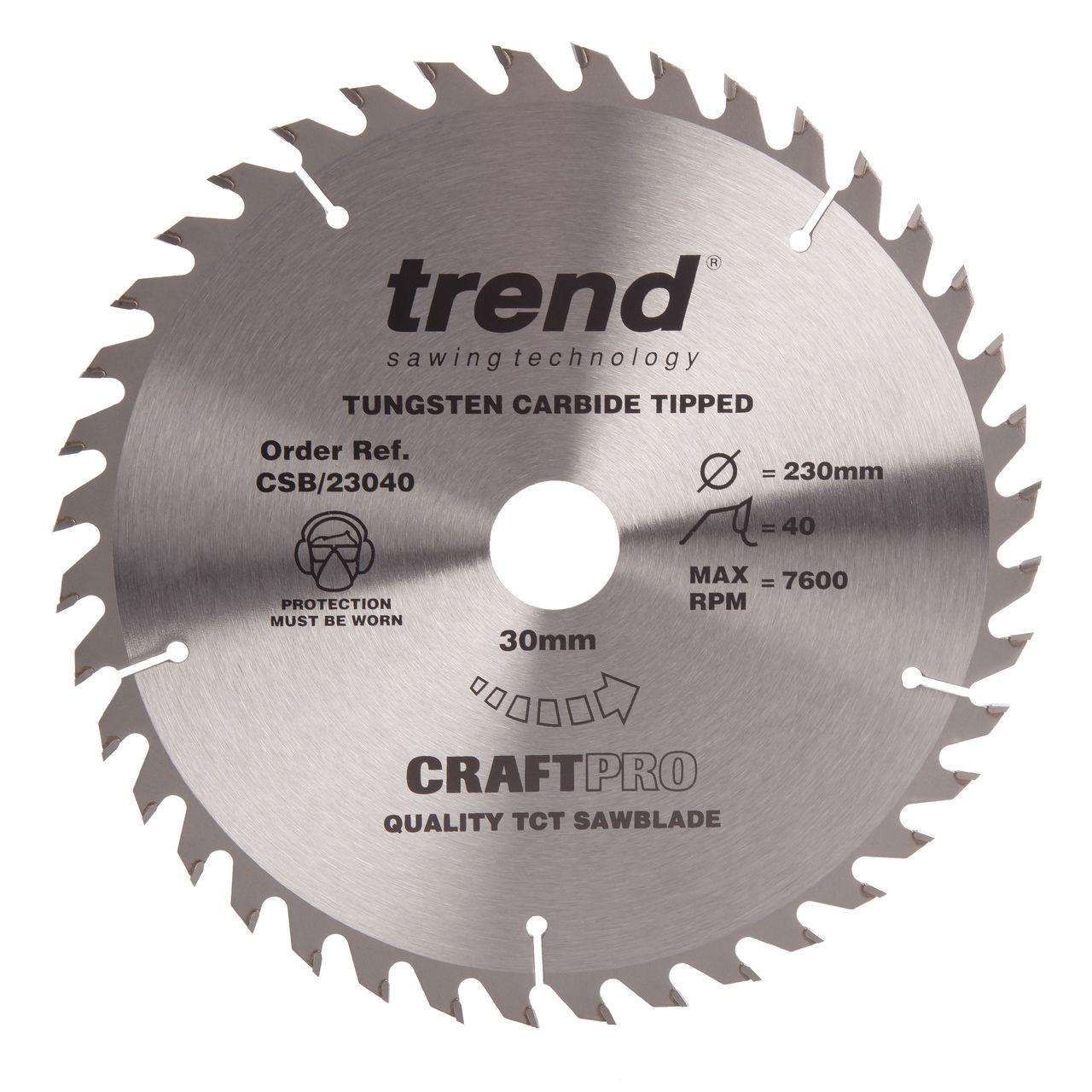 Trend CSB/23040 TCT Craft Saw Blade 230mm x 40T x 30mm Price Comparisons | Compare The Build