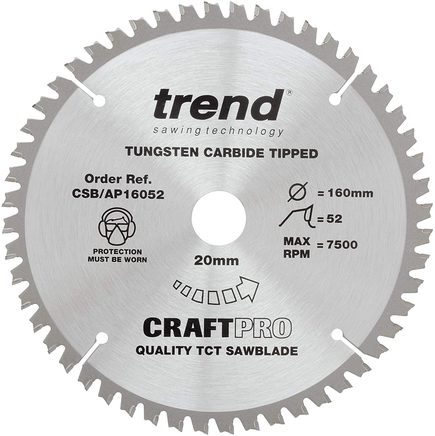 TREND CSB/AP16052 Craft Saw Blade Aluminium & Plastic 160mm x 52T x 20mm Price Comparisons | Compare The Build