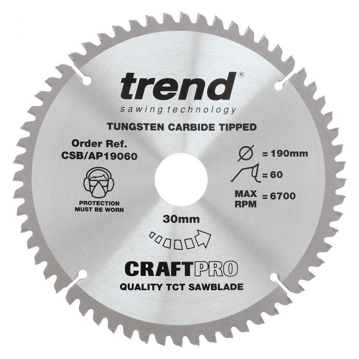 Trend CSB/AP19060 Craft 190mm x 60 Teeth x 30mm Saw Blade For Aluminium & Plastic Price Comparisons | Compare The Build