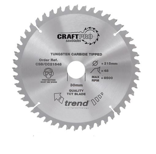 Trend CSB/CC21548 TCT Craft Saw Blade Crosscut 215mm x 48T x 30mm Price Comparisons | Compare The Build