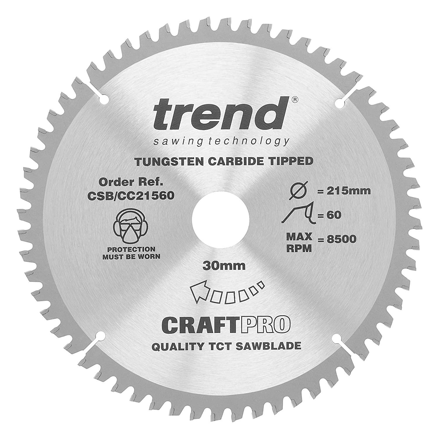 Trend CSB/CC21560 TCT Craft Saw Blade Crosscut 215mm x 60T+ x 30mm Price Comparisons | Compare The Build