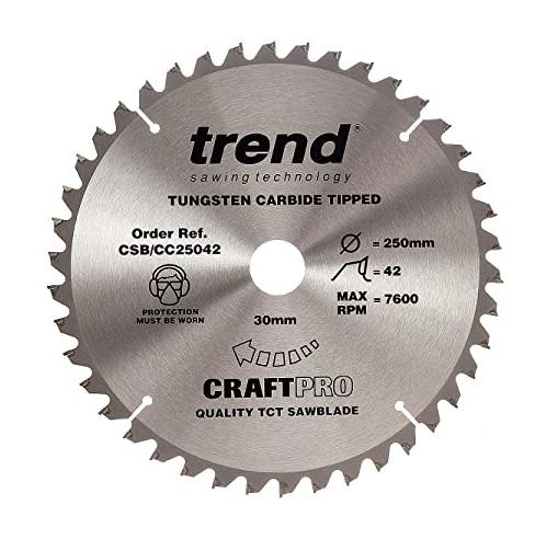 Trend CSB/CC25042 TCT Craft Saw Blade Crosscut 250mm x 42T x 30mm Price Comparisons | Compare The Build